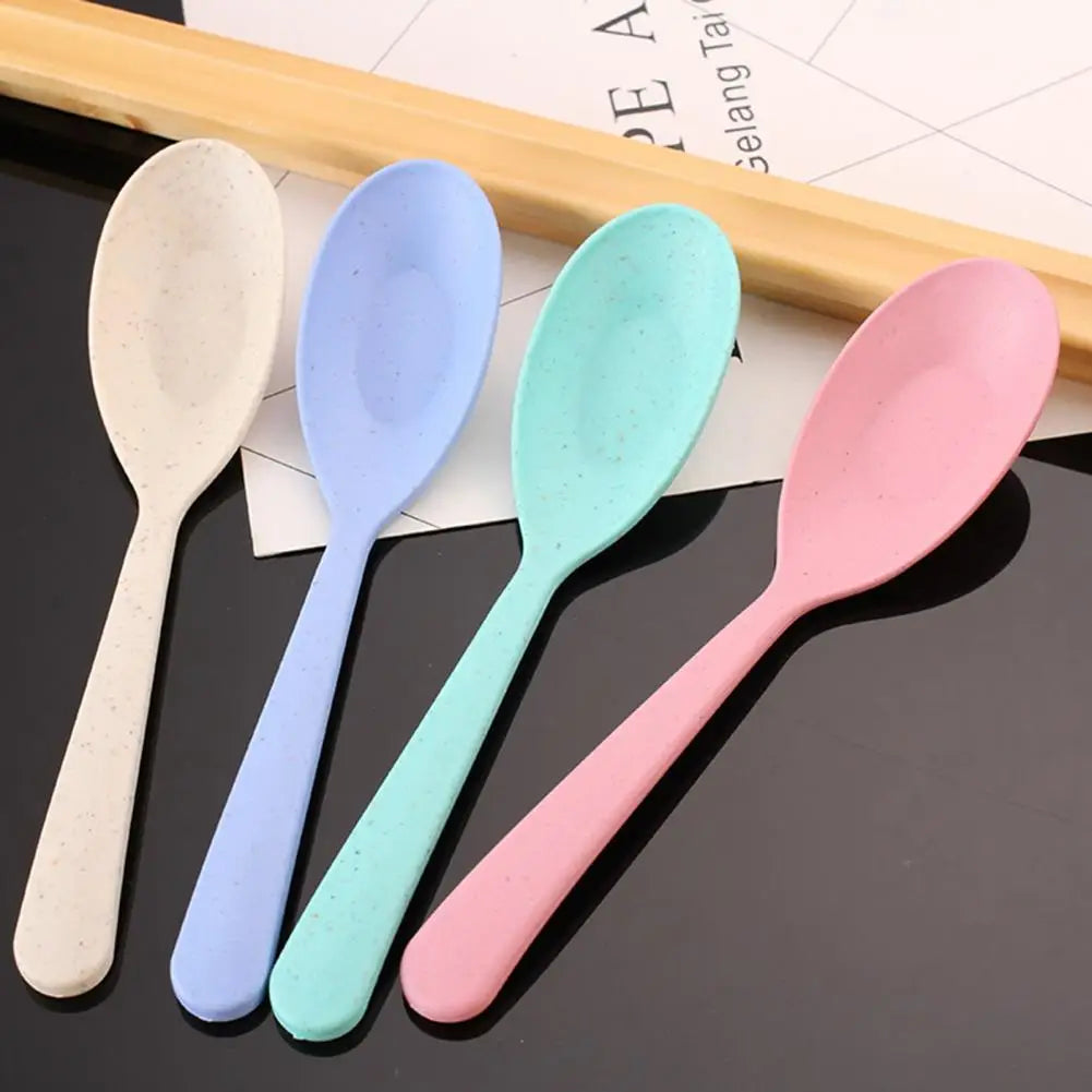 Soup Spoon Long Handle Cereal Spoon Plastic Serving Spoon Microwave Dishwasher Safe Porridge Spoon Kids Tableware Dinner Spoon