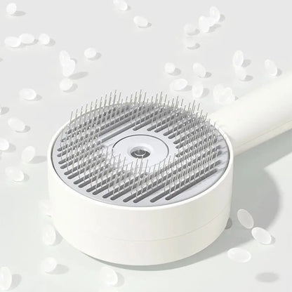 Anti-Static Pet Spray Hair Comb Demating One-click Cleaning Button Steam Spray Hair Remover Massaging Removes Loose Fur