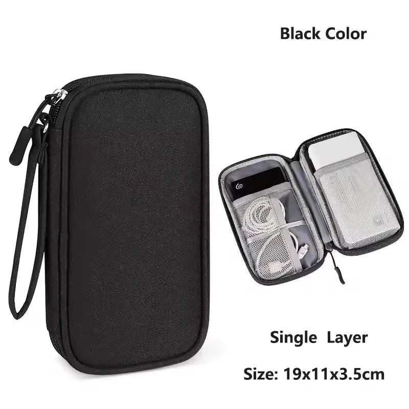 Travel Organizer electronics accessories organizer portable waterproof double layers storage for cable hard disk Power Bank