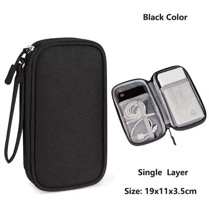 Travel Organizer electronics accessories organizer portable waterproof double layers storage for cable hard disk Power Bank