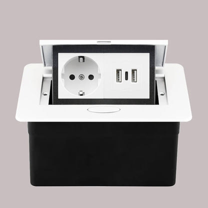 220V Desktop Power Socket Pop-up Hidden Socket EU Socket Built-in Socket With Dual USB Interface And type-C Interface
