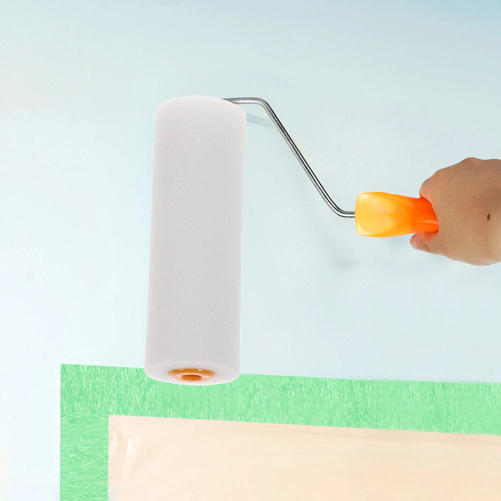 10 pcs 10.5cm Paint Rollers Covers Replacement Paint Rollers Frame Foam Paint Roller Sleeves Painting Brushes Handle