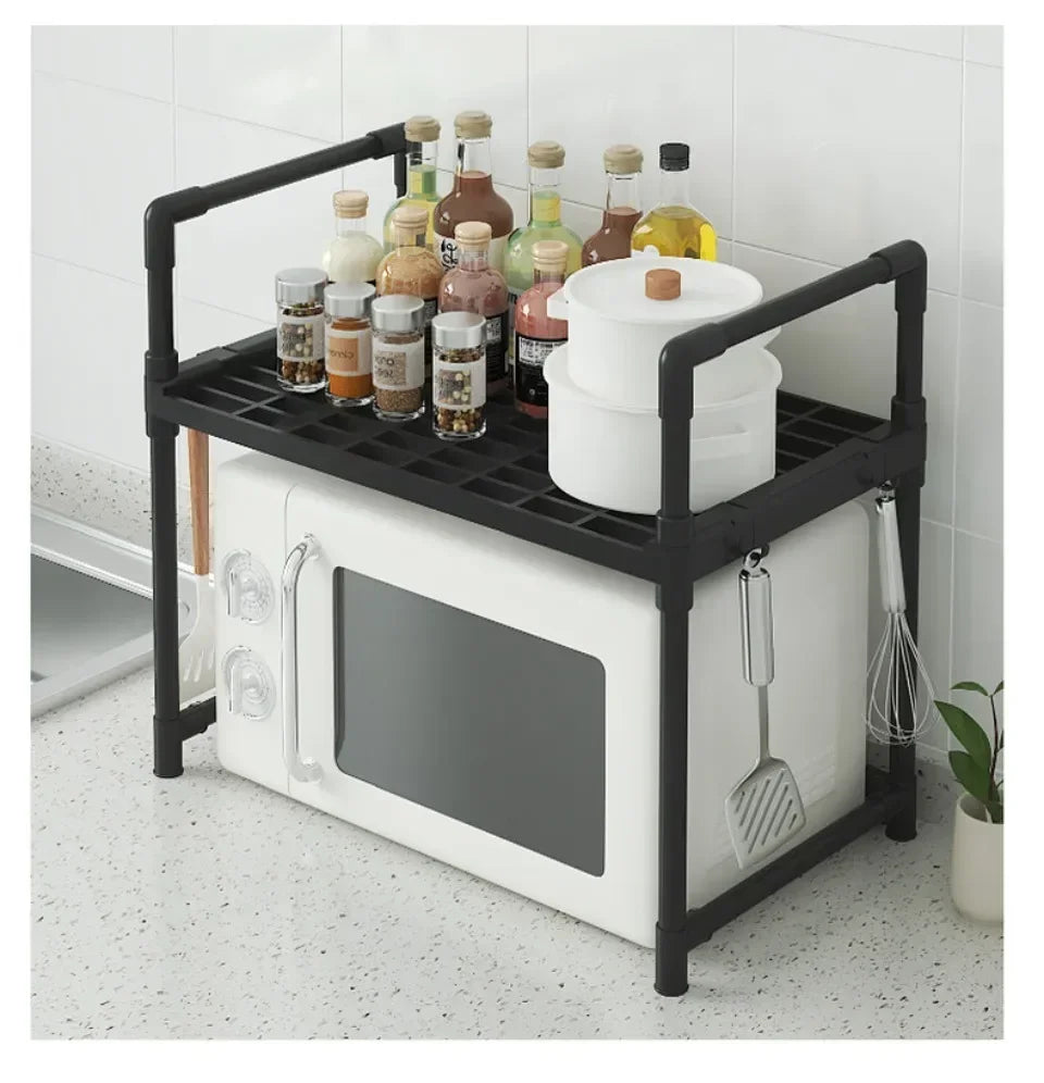 Kitchen Elevated Design Seasoning Rack Microwave Storage RackBilayer Oven Modern Minimalism Kitchen Accessories Organizer