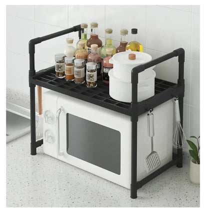 Kitchen Elevated Design Seasoning Rack Microwave Storage RackBilayer Oven Modern Minimalism Kitchen Accessories Organizer