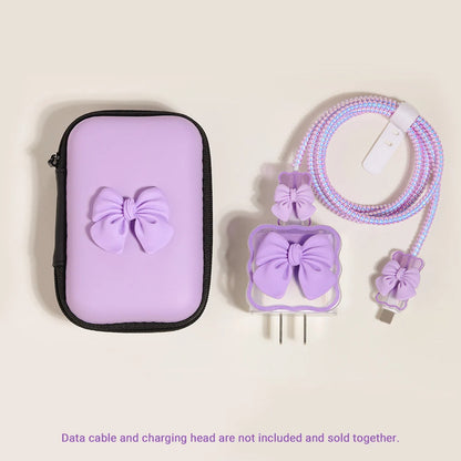 3D Bow Charger Cable Protector Cover For iPhone 20W 18W Charger Protector Storage Bag Case Cover Management Wire Cord Organizers