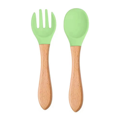 Food-grade Silicone Baby Products Baby Eating Spoon Training Water Spoon Children's Tableware Complementary Food Spoon Fork