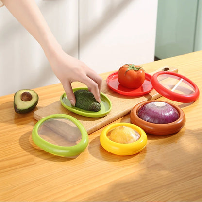 Reusable Food Saver Box Half Cut Fruit Freshing Retractable Film Storage Container Fruit Preservation Seal Cover Kitchen Tools