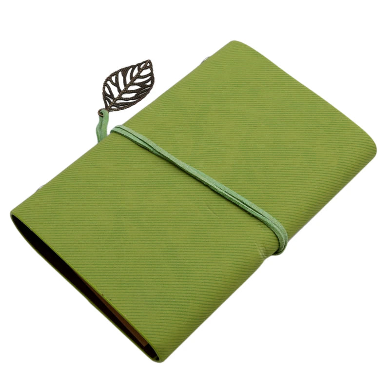 1PC Retro Leaf Notebook School Office Stationery Diary Notepad Literature PU Leather Note Book Traveler Journal Planners Gifts