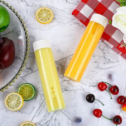 12pcs Portable Plastic Fruit Juice Bottle , Clear Bulk  Container For Indoor/Outdoor, Camping Drink  For Fridge Bar Supplies
