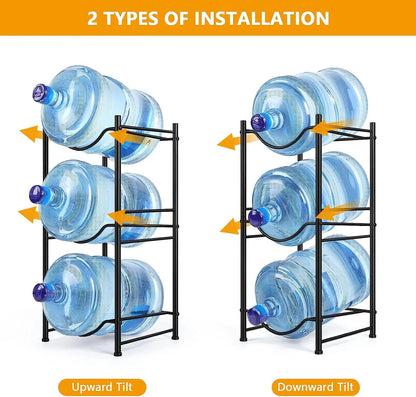 5 Gallon Water Bottle Jug Holder 3 Tier Heavy Duty Water Cooler Jug Storage Rack Detachable Gallon Water Jug Bottle Organizer