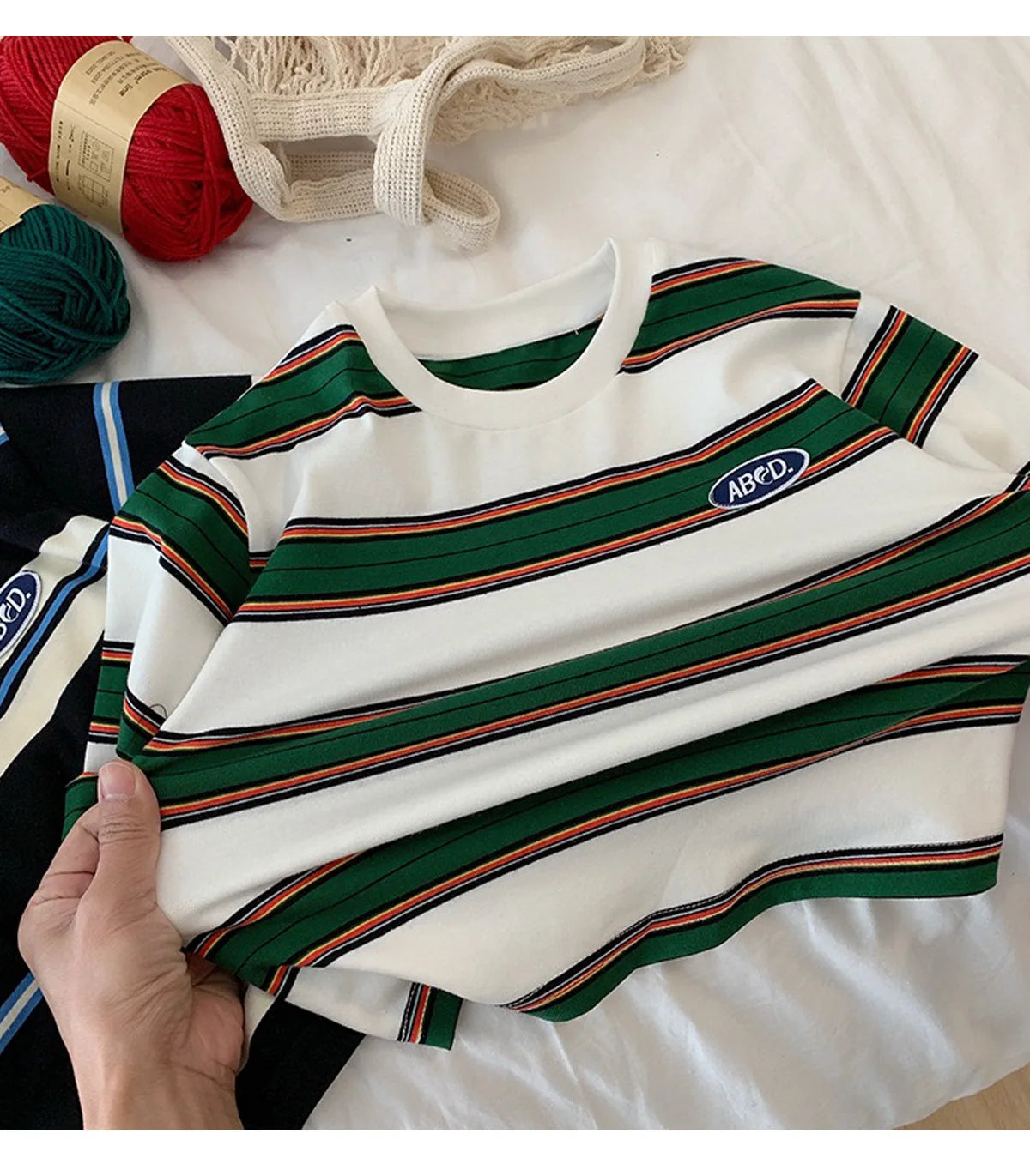 2025 Spring Autumn Kids Boys T-shirts Cotton Striped Loose Sticker Casual Long Sleeve Baby Girls Shirts Toddler Boys Tops