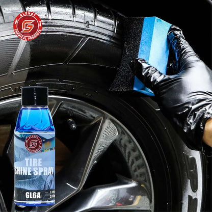 Black Wet Look Tire Shine Dressing -Automotive Clear Coat Tire Dressing for Glossy Wet Tire Look, Vinyl & Plastic, with UV