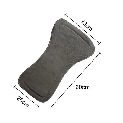 Washable Adult Diaper 4 Layers Bamboo Charcoal Cloth Nappy Liner Super Absorbent Reusable Incontinence Adult Diaper Insert Pad