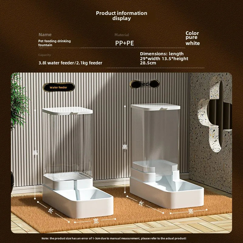 Pet Automatic Feeder Gravity Dispenser Food Storage Bucket Large Capacity Food Grade Materials Simple Cleaning for Cat Dog