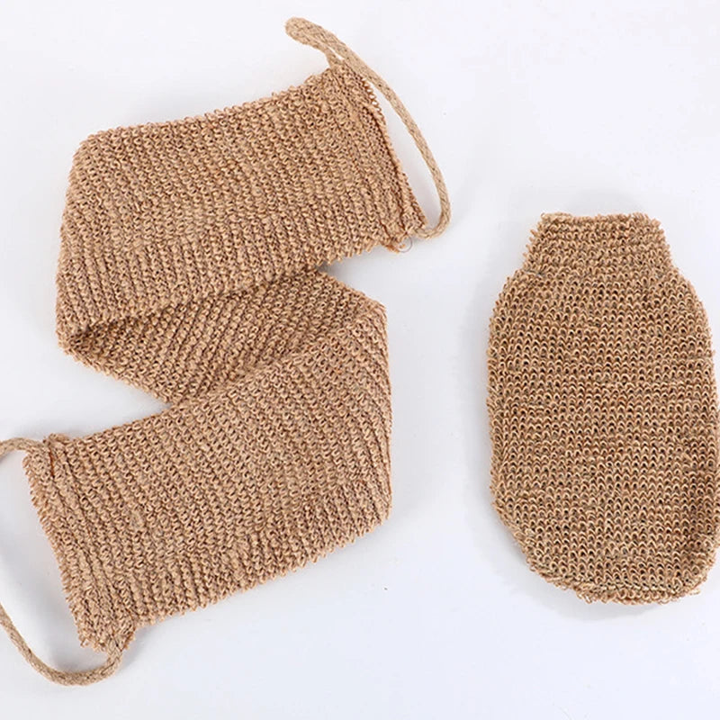 Ramie Sisal Clean Mud Bath Set Bath Stretch Jute Gloves Bath Set