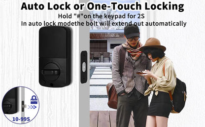 Smart Deadbolt Lock with Keypad, Fingerprint Door Lock, Keyless Entry Door Lock Door Auto Digital Electronic Lock for home