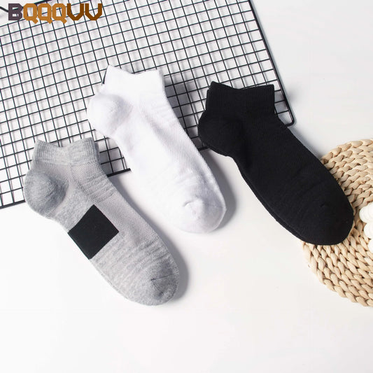 Anti-slip sports socks for men, solid color compression socks for cycling, running, football, basketball, soccer, 1pair