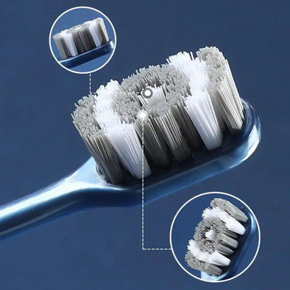 6pcs/pack Hard Bristled Toothbrush Kit Whitening Teeth Toothbrush For Adults Deep Cleaning Oral Care Supplies Family Use
