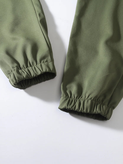 Joggers' Sports Pants, Men's Pants, Track And Field Sports Casual Solid-color Patchwork Pants, Slightly Elastic Trendy Pants