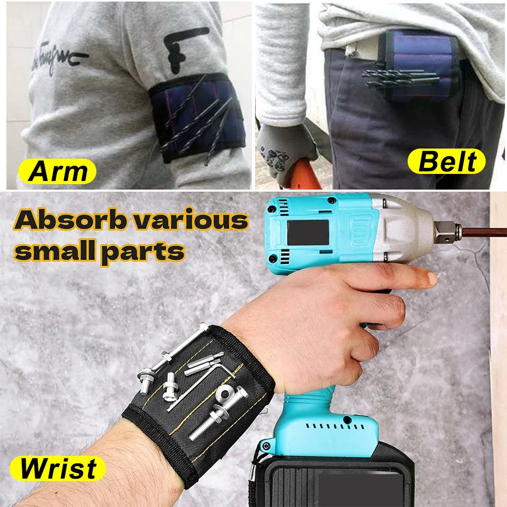 Magnetic Wristband for Holding Screws Nails Portable Toold Organizer Bag Wrist Wrap Tool Belt with Strong Magnets Cool Gadgets