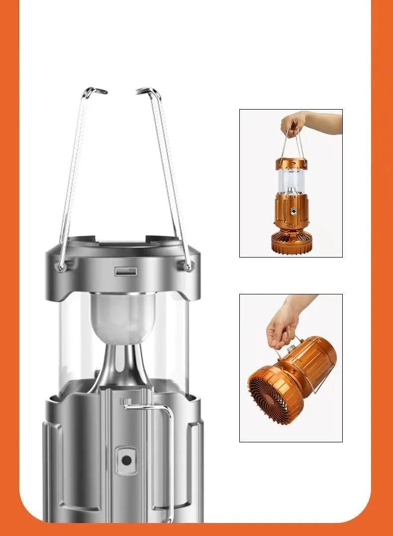 Camping, outdoor charging, horse light, solar fan, multifunctional emergency light, hanging lantern, emergency tent