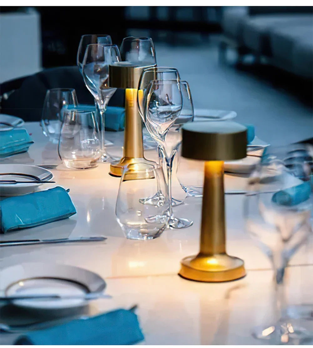 LED Table Light Metal Touch Desktop Decorative Lamp Rechargeable Night Lights For Bar Coffee Table Restaurant Decoration Light