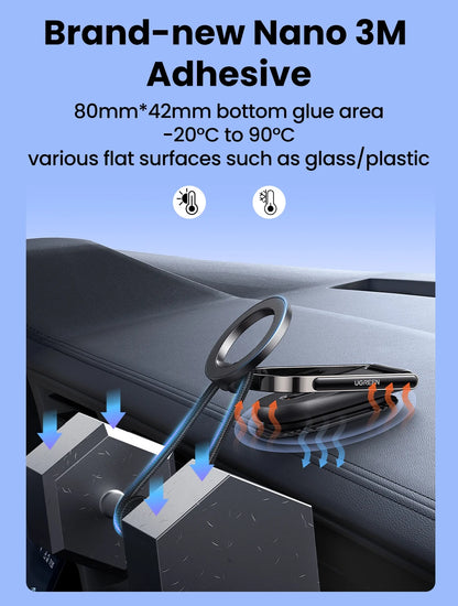 UGREEN Magnetic Car Phone Holder Dashboard 360° Rotatable & Detachable Car Mount For Magsafe iPhone 16 15 Pro Samsumg S25 Xiaomi