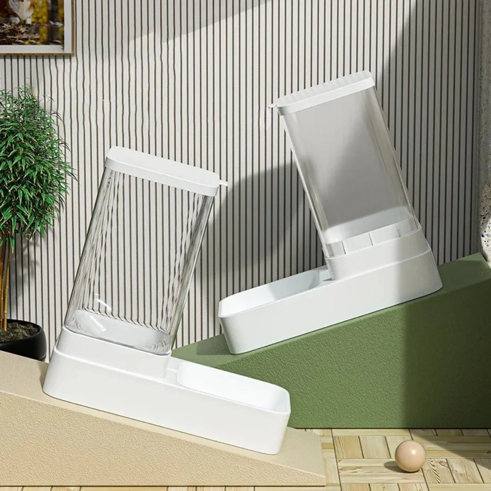 Pet automatic feeder cat water dispenser dog bowl medium-sized dog feeding water feeding basin combination food storage bucket