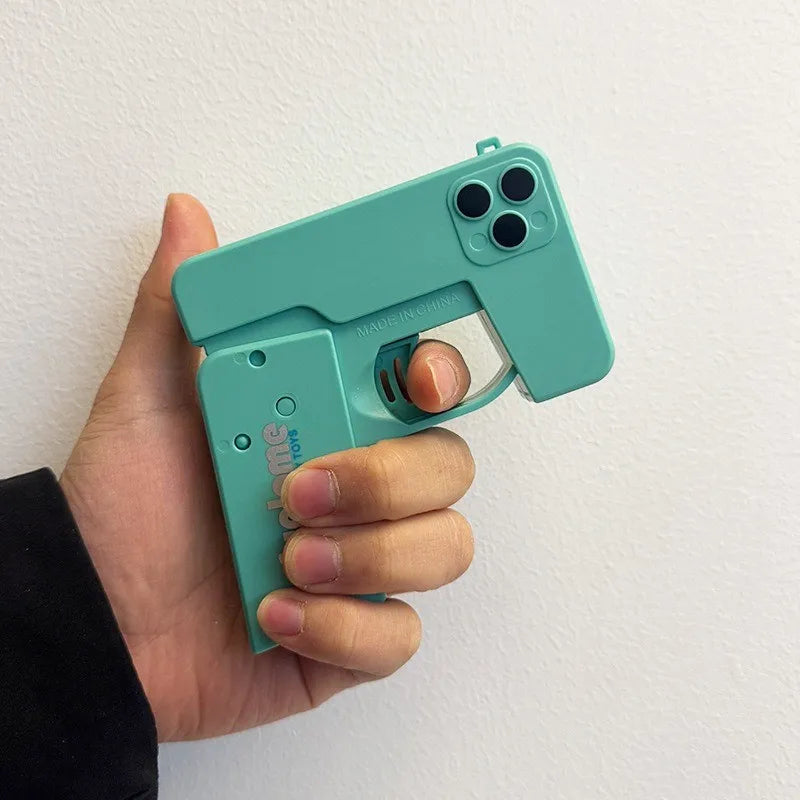 Folding mobile phone water gun, large-capacity explosions, water spray guns, boys and girls, baby water toys.