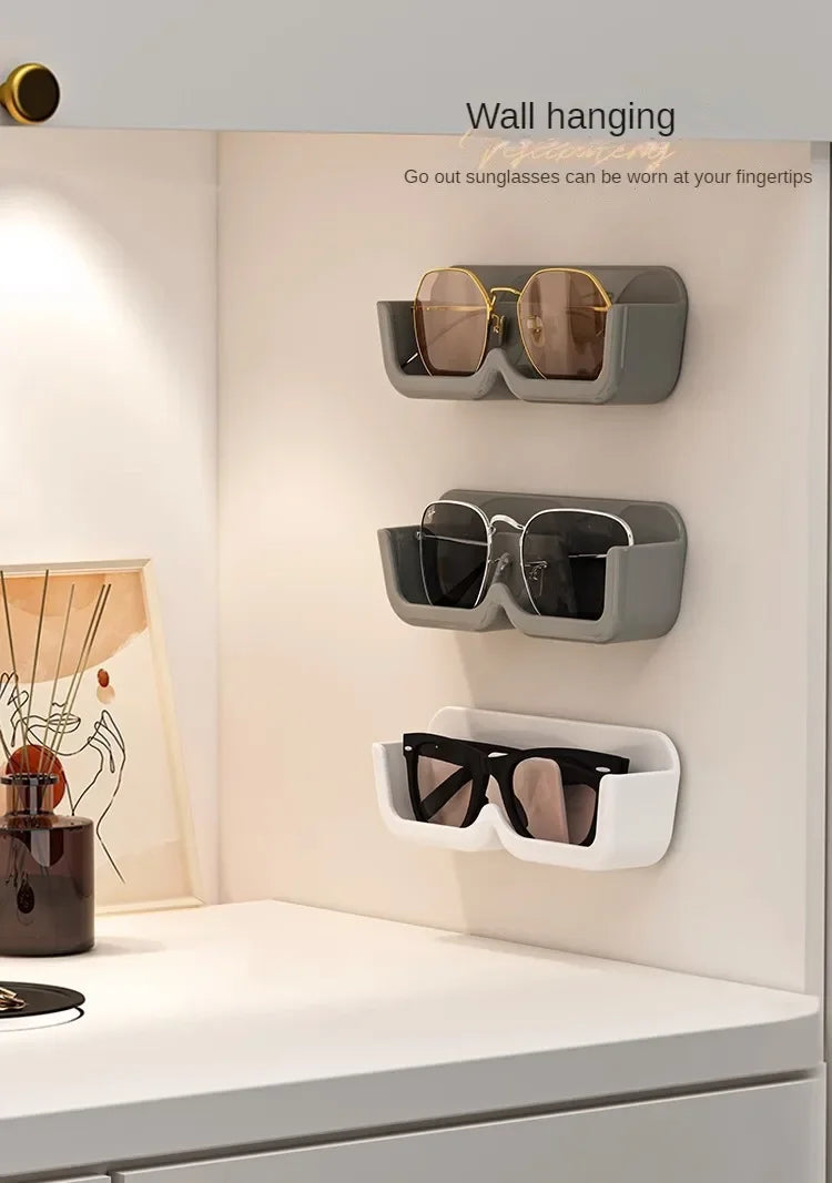 10PCS Eyeglasses Organizer Premium Sunglasses Display Case Wall Mounted No-Punch Sunglasses Organizer Home Organization