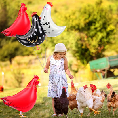 9PCS Animal Balloon Farm birthday decorations, 3 styles Chicken walking Balloon Animal Balloon Farm party decorations farm