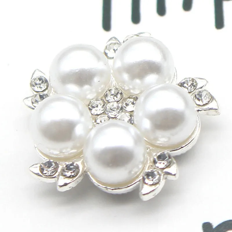 5Pcs Alloy pearl accessories DIY jewelry accessories rhinestone drill disc accessories DIY hair accessories clothing accessorie