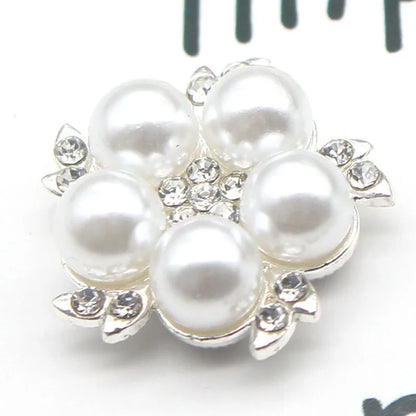 5Pcs Alloy pearl accessories DIY jewelry accessories rhinestone drill disc accessories DIY hair accessories clothing accessorie