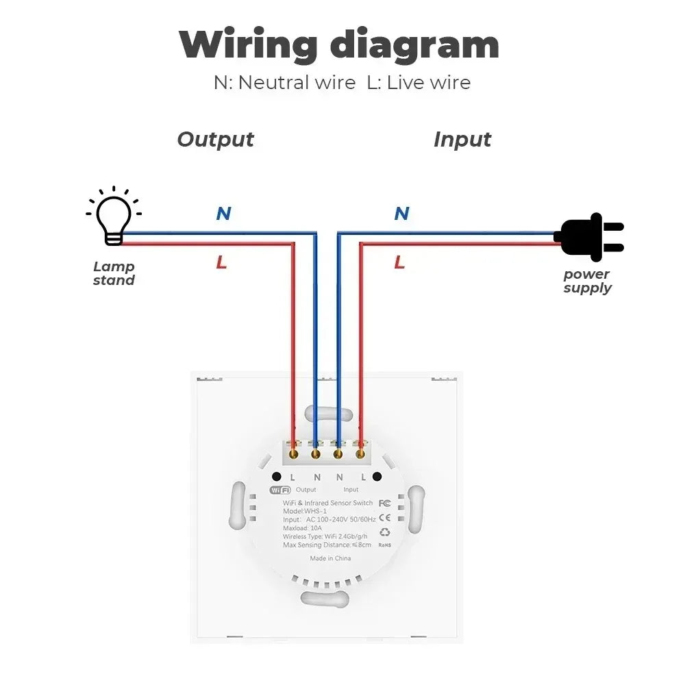 WiFi Infrared Sensor Wall Smart Switch Non-Contact Power Turn On The Light Power On Off Lamp With eWelik Salute Alexa Alice