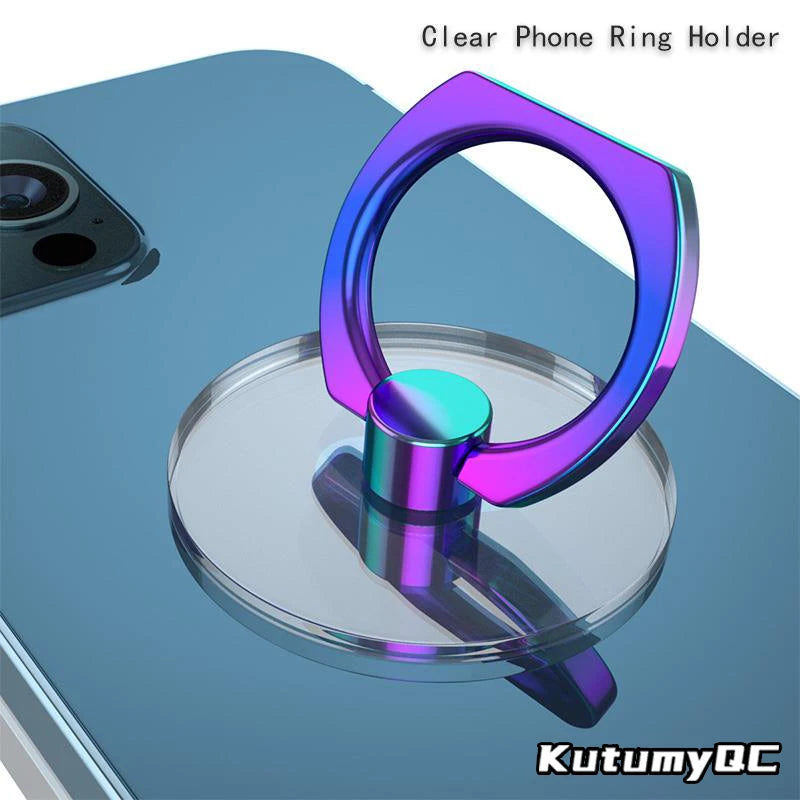 Transparent  Cell Phone Ring Holder Stand 360° Degree Rotation Clear Finger Grip Kickstand Compatible iPhones or Phone Case