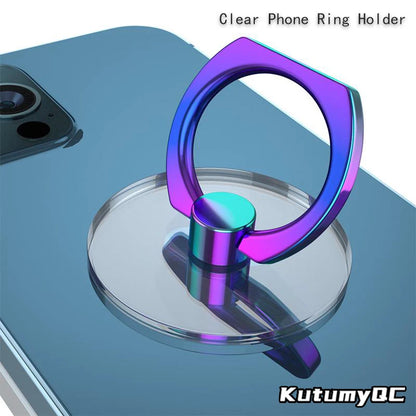 Transparent  Cell Phone Ring Holder Stand 360° Degree Rotation Clear Finger Grip Kickstand Compatible iPhones or Phone Case