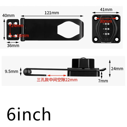 Household Cabinet Password Hasp Locks Cabinet Door Combination Lock Door Security Slide Latch Lock for Small Doors Cabinets Door