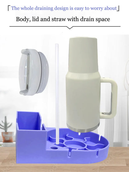 Multicolor Silicone Drain Rack for Tumbler 40oz Cup Drying Racks Straw Cup Lid Holder Water Bottle Accessories Drying Station