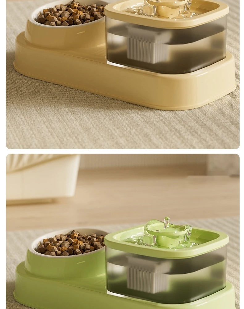 Fountain for Cats Auto Pet Fountain Filter Electric Mute Cat Drinker Bowl Pet Feeder 2in1 Recirculate Drinker Cat Water Fountain