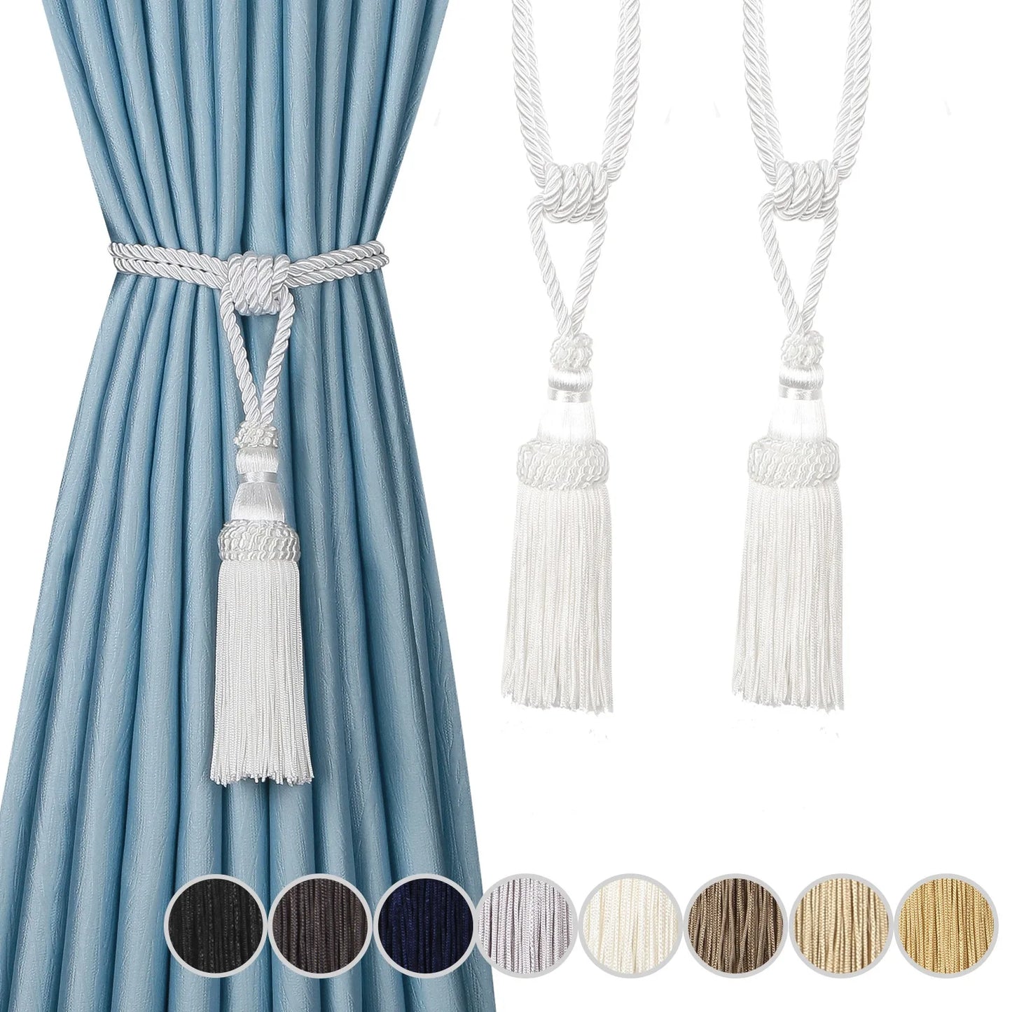1PC Curtain Tiebacks Tassel Curtain Clips Rope Curtain Tie Backs Holdbacks Decorative  Curtain Holder Accessories For Drape