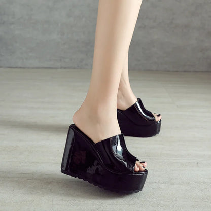 Platform Slippers Women Fashion Shoes Wedge Sandals Solid Color Party Sandles Woman Casual Comfort Designer Summer Footwear