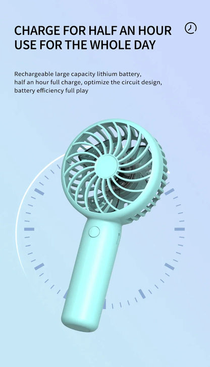 Mini Portable Fans Handheld USB Rechargeable Quiet Handheld Fans Air cooler Outdoor Travel Hand Fan ventilateur portable Fan
