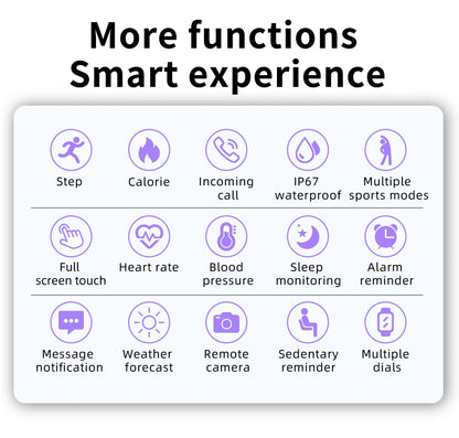 Fashion Men's Smart Watch Full Touch Screen Sports Fitness Tracker IP68 Waterproof Bluetooth Smartwatch for Men Women Smartphone