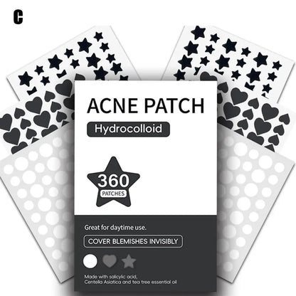 360Pcs Colorful Invisible Pimple Removal Anti-Acne Hydrocolloid Patches Spots Marks Concealer Beauty Makeup Tool Repair Sticker