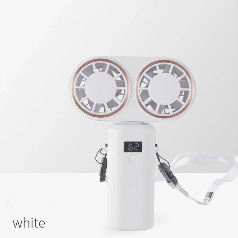 New Handheld USB Small Fan Double-headed Handheld Fan with Long Battery Life Mini Rechargeable Portable Electric Fan.