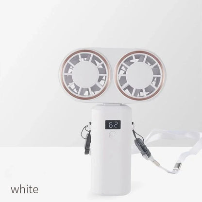 New Handheld USB Small Fan Double-headed Handheld Fan with Long Battery Life Mini Rechargeable Portable Electric Fan.