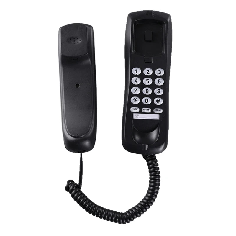 High Quality Landline Telephone with Mute and Redial Functions Easy Install Wall Phone Black/White