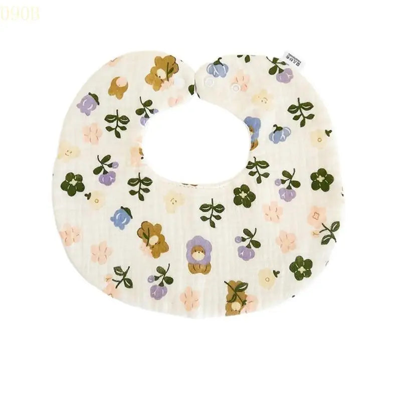 090B Baby Eating Bib for Newborns Comfortable Drooling Bib Saliva Towel Cartoon Print Waterproof Burp Cloth Shower Gift