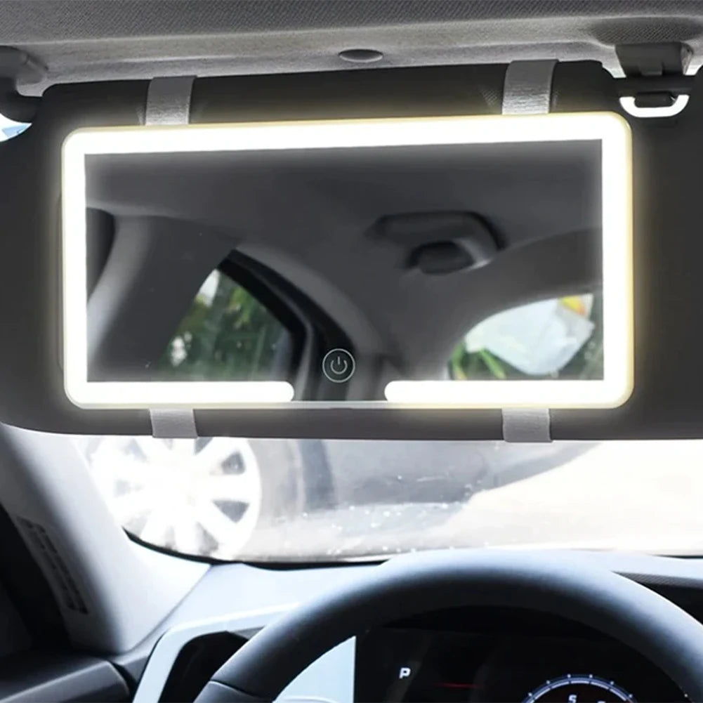 Car Sun Visor LED Sunshade Makeup Mirror 3modes Touch Screen Adjustment USB Charging Automotive Cosmetic Mirrors Car Accessories