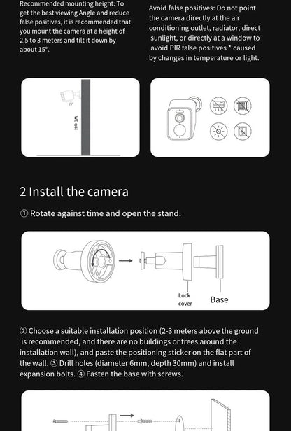 Xiaomi Mijia APP IP67 Waterproof 10000mah Battery Smart Outdoor IP Camera 2.5k HD  Wireless Security Infrared Night Vision Cam